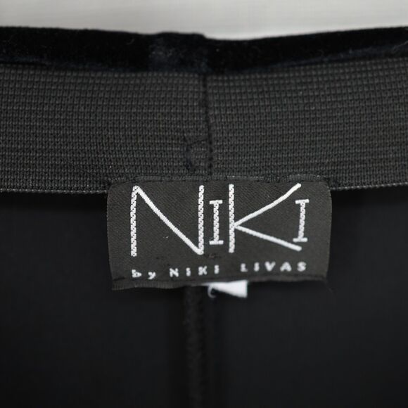 Niki Livas 2 Pc Dress Womens 4 Black Stretch Velvet Skirt and Top Elastic Waist - Picture 3 of 16